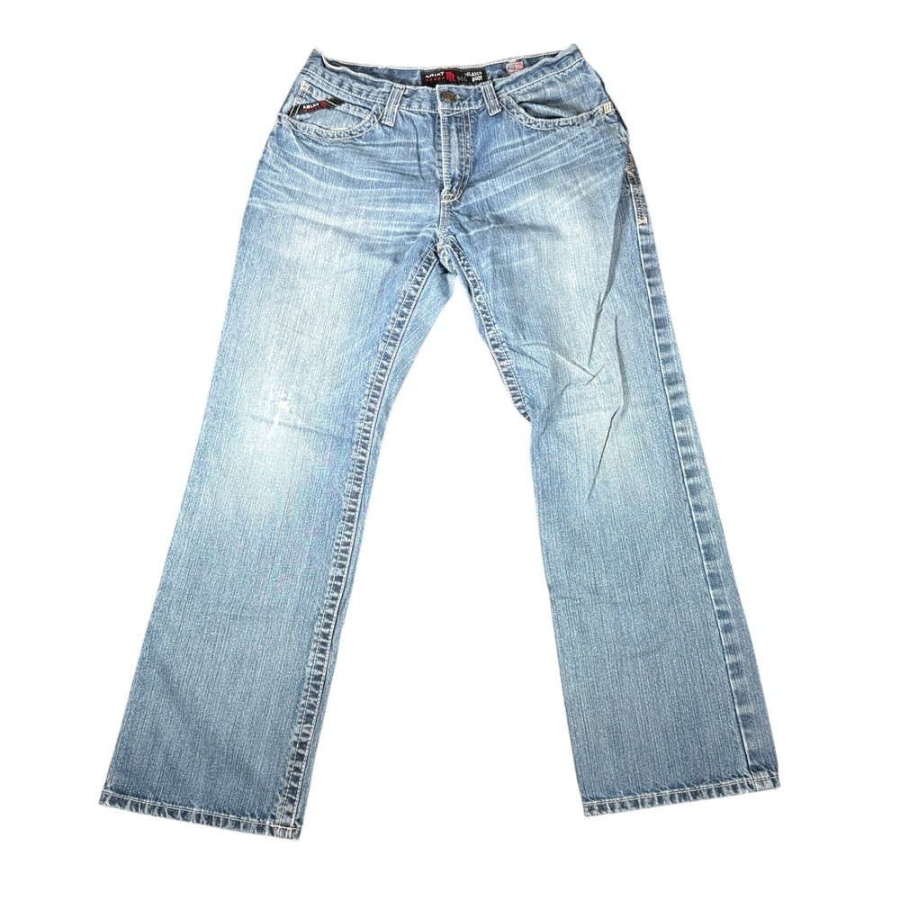 Ariat FR M4 Relaxed Boot Cut Jeans Mens 32x32 Light Wash Flame Resistant Denim